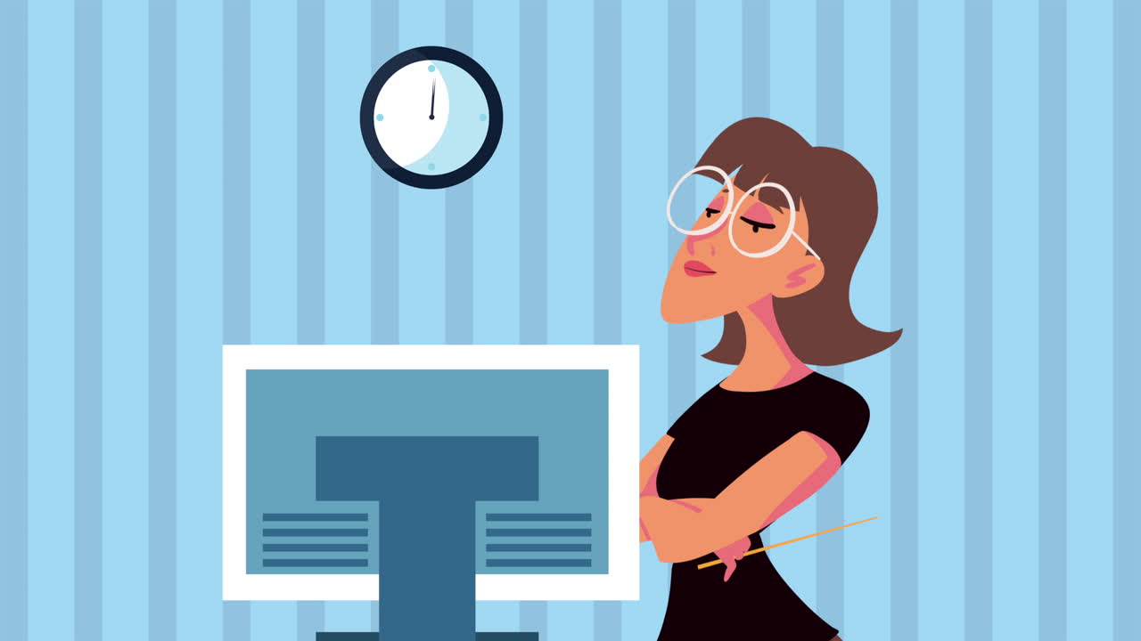 female teacher in class character