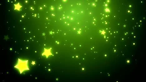 green falling glitter stars