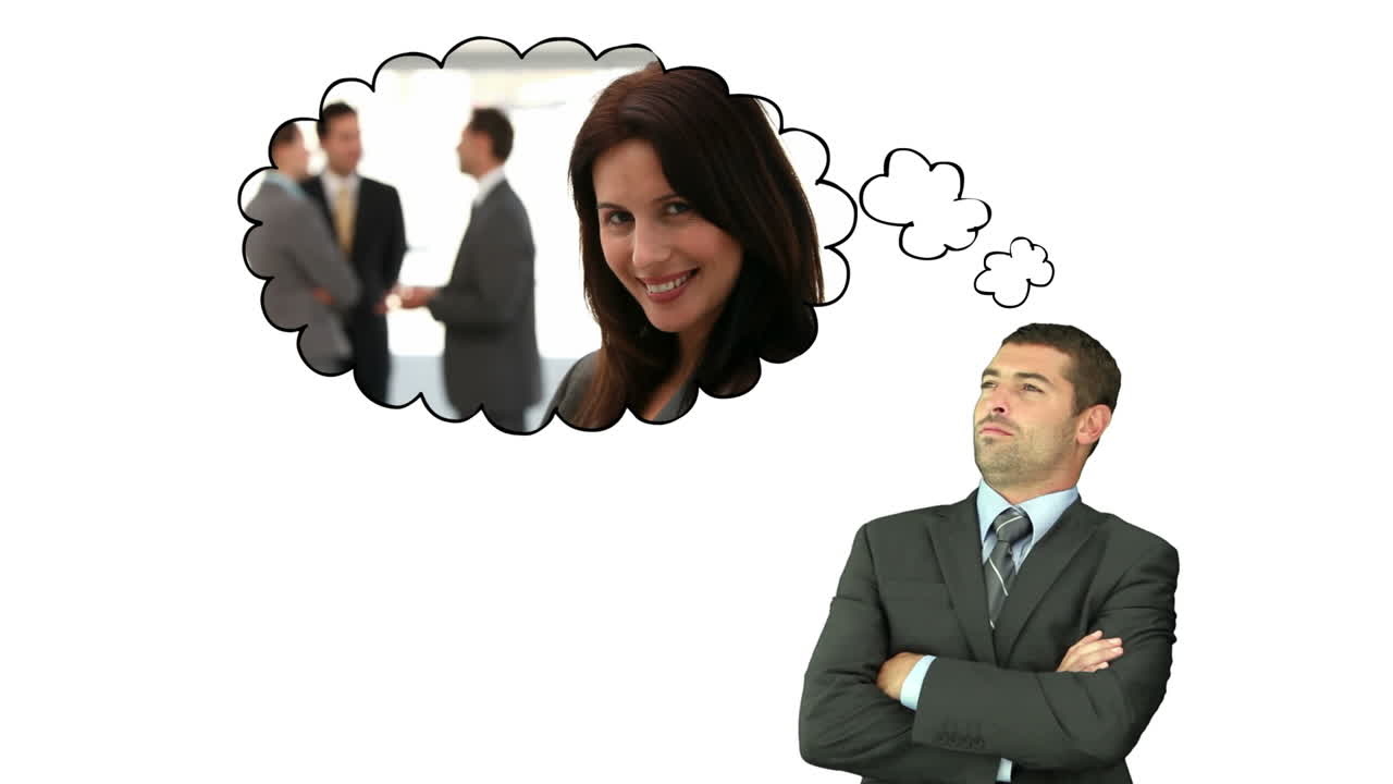 un hombre de negocios pensando en su colega.