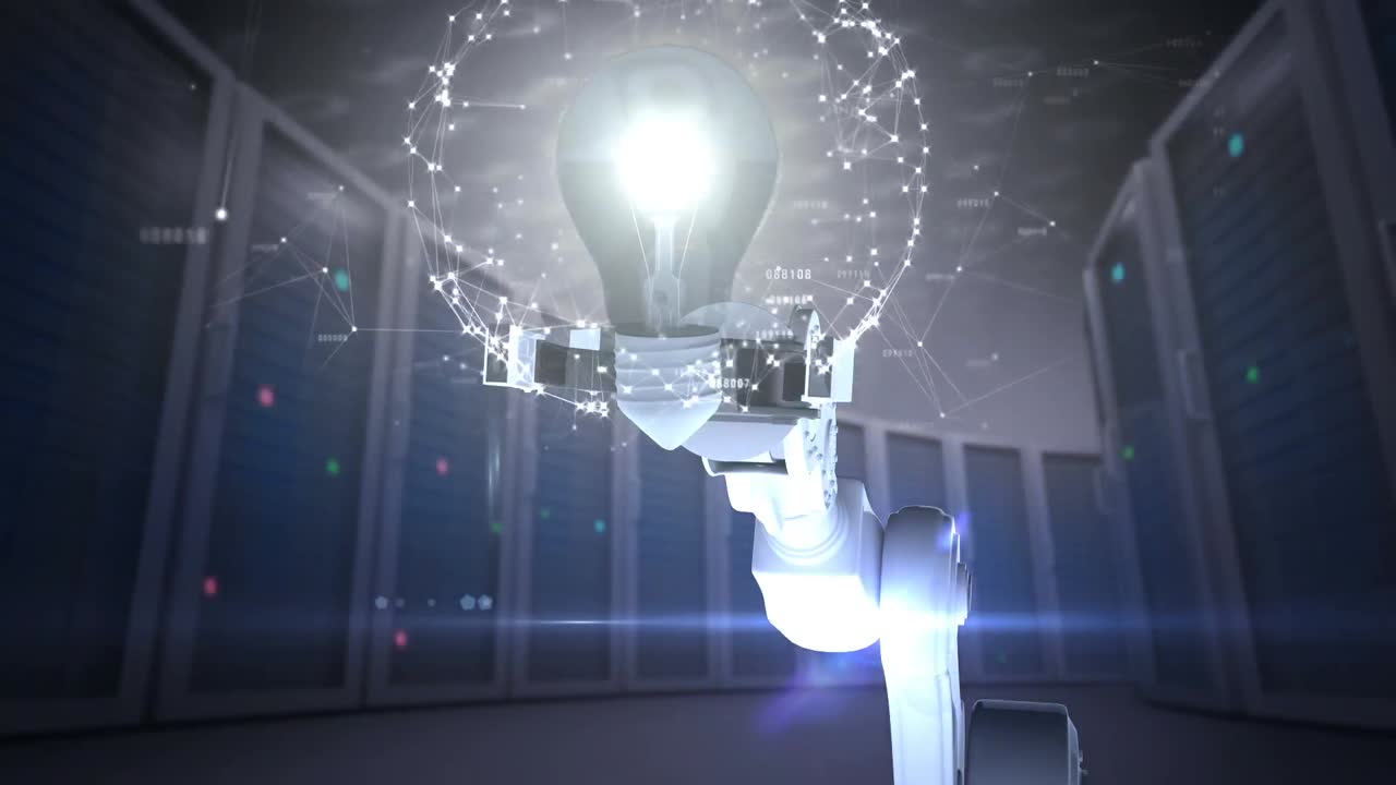 조명 된 전구를 제시 하는 로 ⁇  손