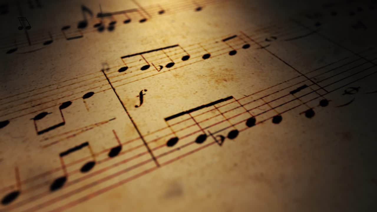 Close-up of Old Sheet Music