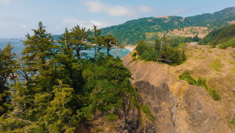 scenic coastal landscape of rugged cliffs and pacific ocean