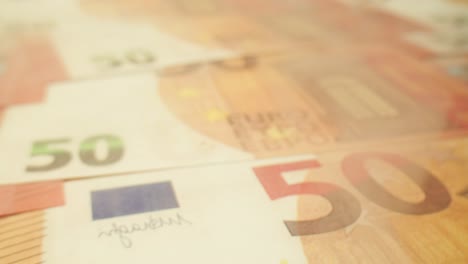 stacks of cash dollars and euro, banknotes counting, specialised police officer counting dollar euro banknotes in crime lab with machine, cashed out money, bitcoin changing, buying home flat in bank.