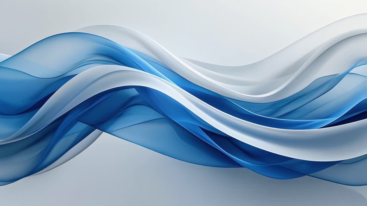 Elegant Blue and White Abstract Flowing Waves Background