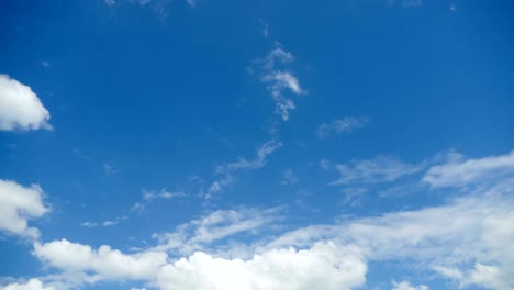 clouds are moving in the blue sky. time lapse