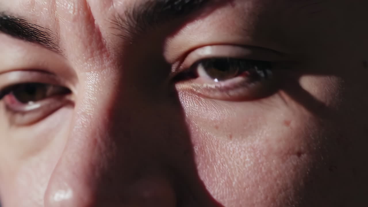 사람의 얼굴의 클로즈업