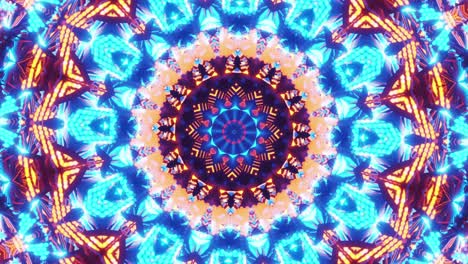 animation design with blue and red center. kaleidoscope vj loop