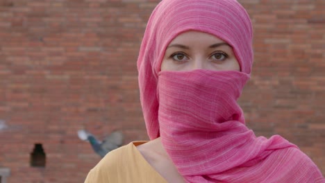 woman in pink hijab