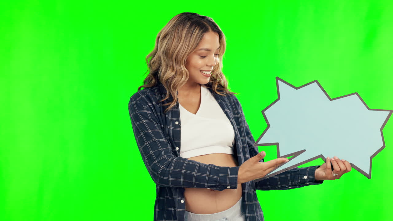 mujer embarazada, burbuja de habla