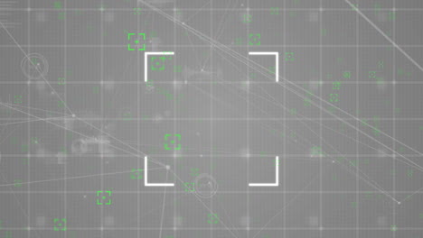 animación de redes de conexiones y procesamiento de datos sobre fondo gris