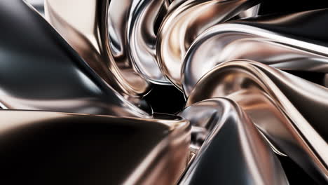 metallic golden curve geometry background, 3d rendering.