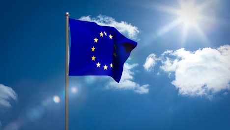 european flag against sky on a sunny day