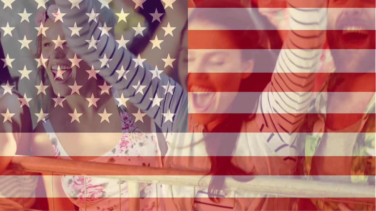 페스티벌에서 재미를 느끼는 소녀