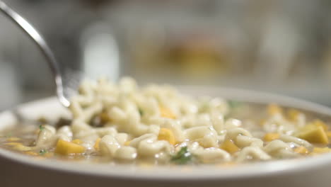 Slow-Motion-Close-up-of-Instant-Noodles-in-Fork