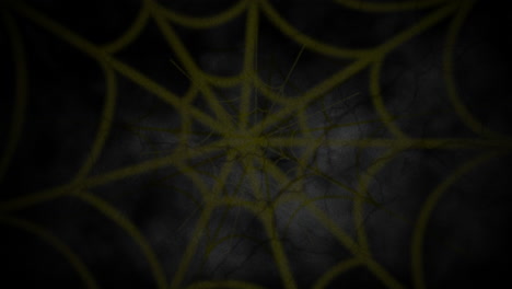 Halloween-Animation-Mit-Spinnennetz-Auf-Dunklem-Hintergrund