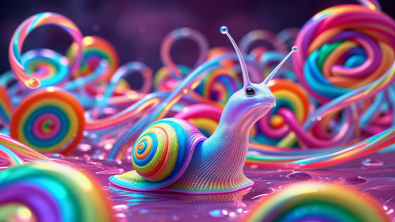Rainbow Snail in a Candy Land