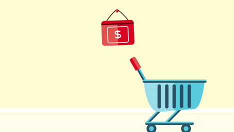 shopping cart and price tag illustration