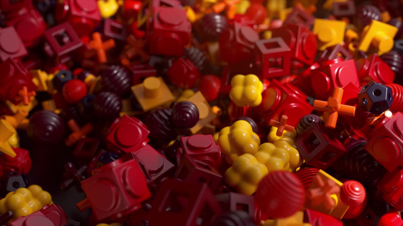 renderizado 3d abstracto de bloques de construcción de colores