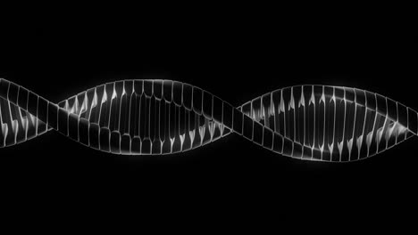 animación de macro de hilado de cadena de adn en 3d púrpura