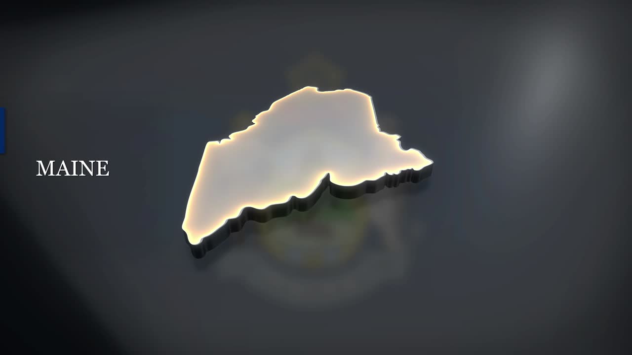 메인의 3d 애니메이션 지도