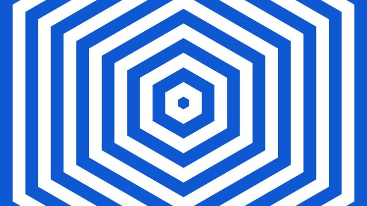 hypnotic slowly expanding hexagons Loop blue white