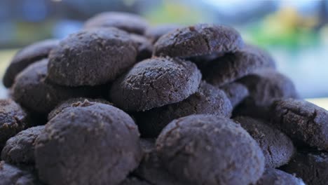 close-up shot of cocoa cookies