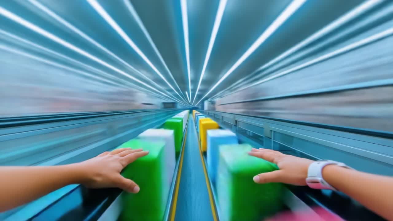 A Captivating Journey Through the Vibrant World of Colors: Exploring Dynamic Movement in a Fast-Paced Environment Filled with Colorful Objects and Enhanced Visual Effects