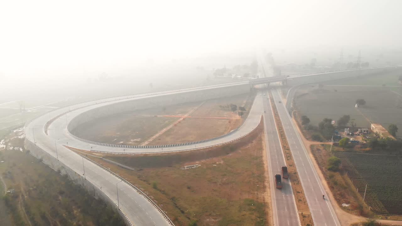 View of the spiral shaped flyover in Punjab area.