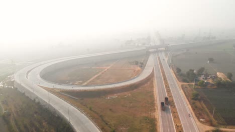 view of the spiral shaped flyover in punjab area.