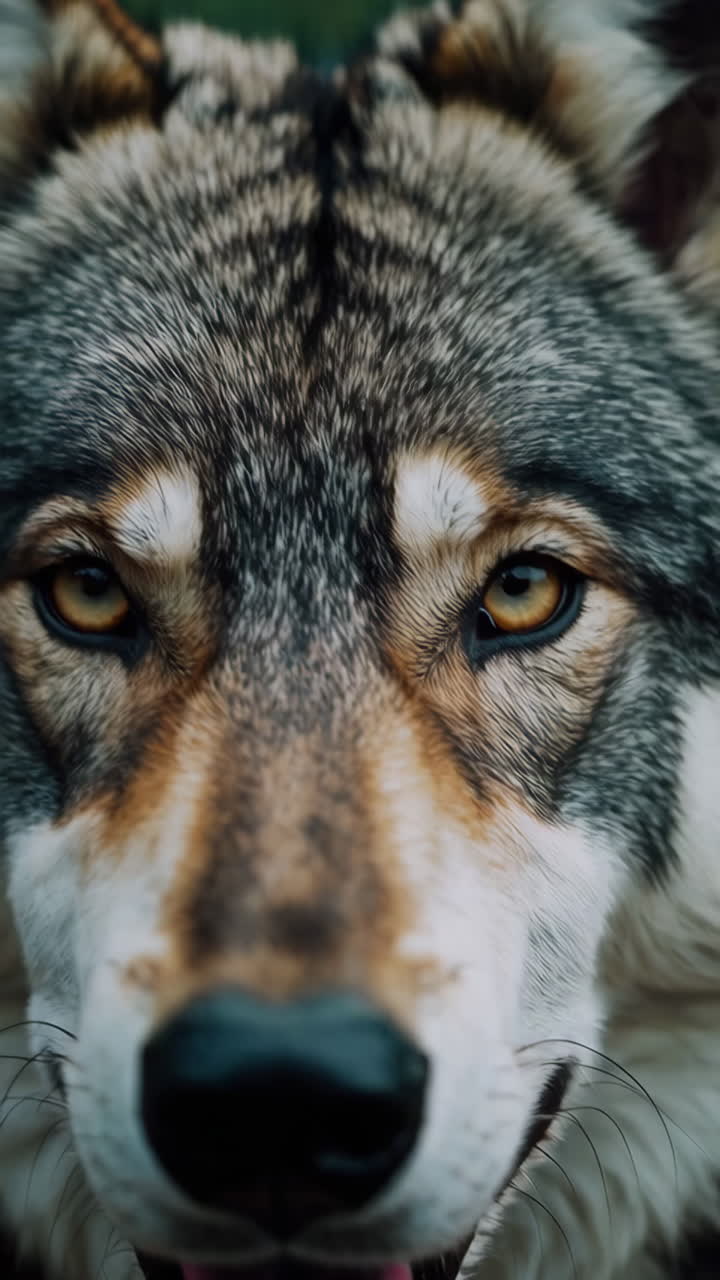 Close-up of a wolf's face