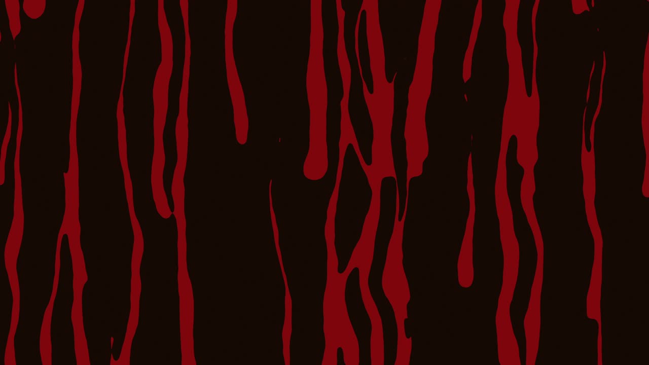 gotas animadas rojas planas y descuidadas sobre fondo negro