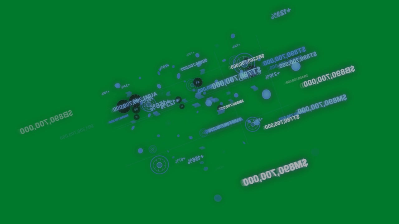 Initial cluster appearing at center, HUD rotating, pulsing and organizing data on transparent field