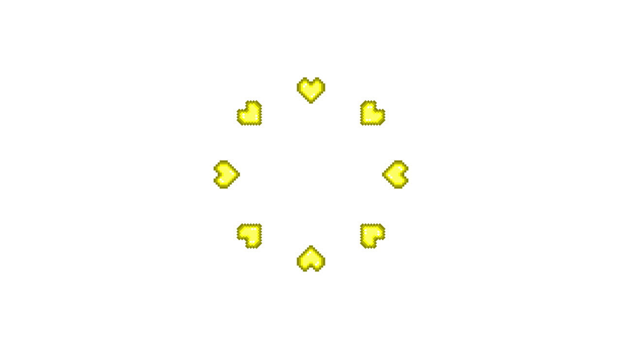 Pixel Art Mini Heart Spinning Circle Animated Overlay Transparent 30fps (3)