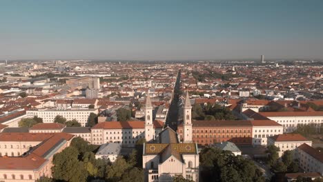 aerial st. ludwig church in munich