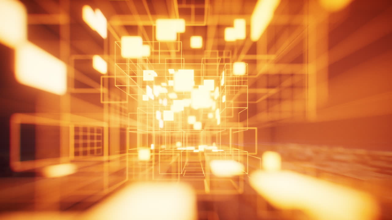 디지털 사이버 스페이스: 반이는 크로스 라인, 3d 렌더링