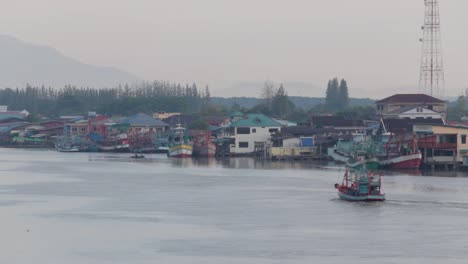 fishing village
at estuary prasae, rayong district, thailand