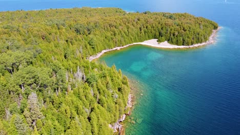 turquoise clear waters of the northern great lakes in the bright summertime