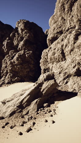 desert landscape with rocks and blue sky