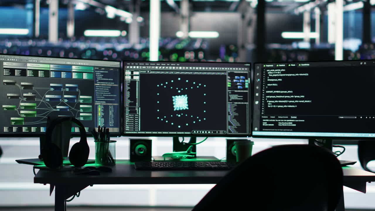 Computer in data center managing network resources using node tree software