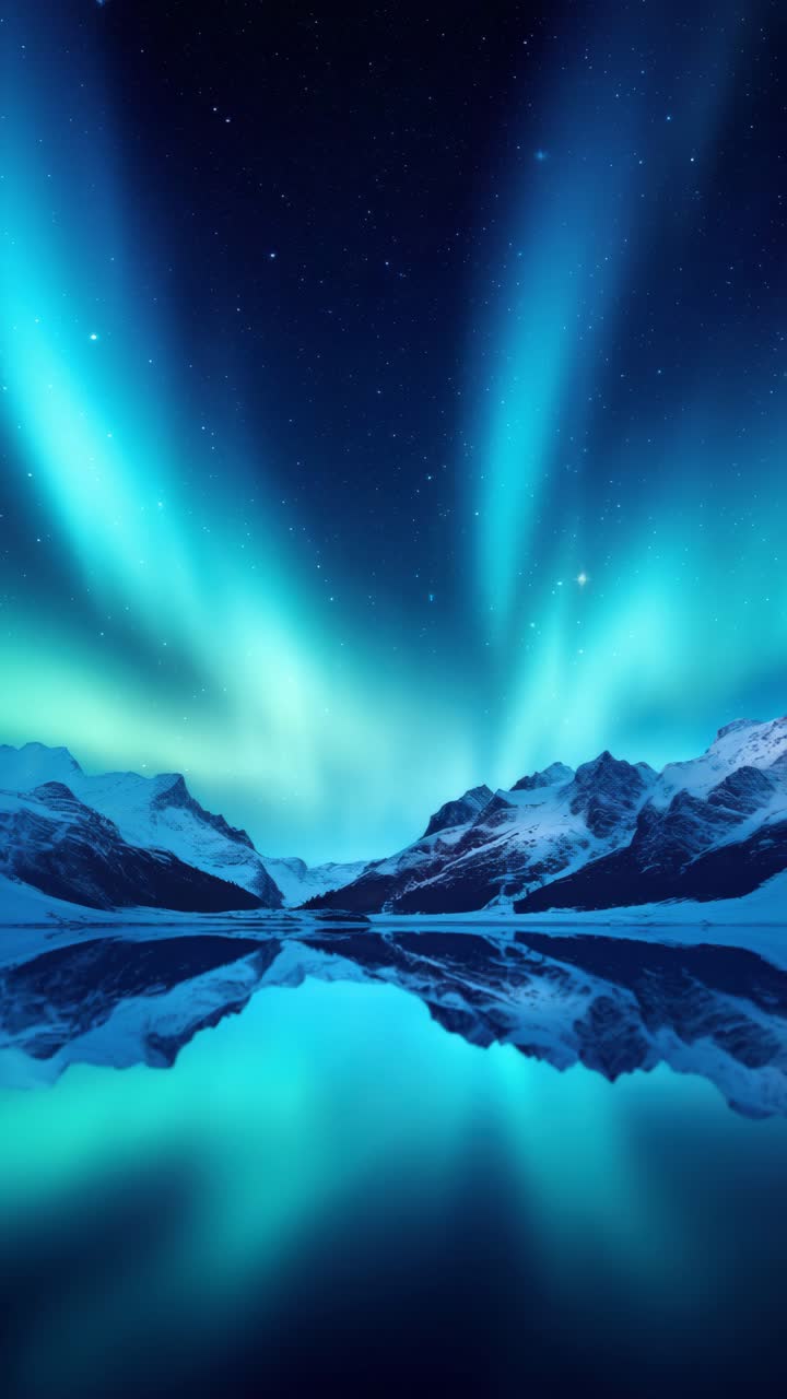 A mesmerizing wide-angle shot of the Northern Lights over a serene lake, capturing the ethereal glow