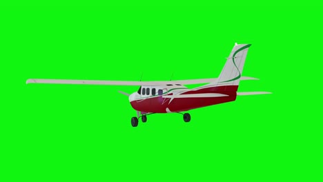 old white plane. realistic physics animation. green screen footage