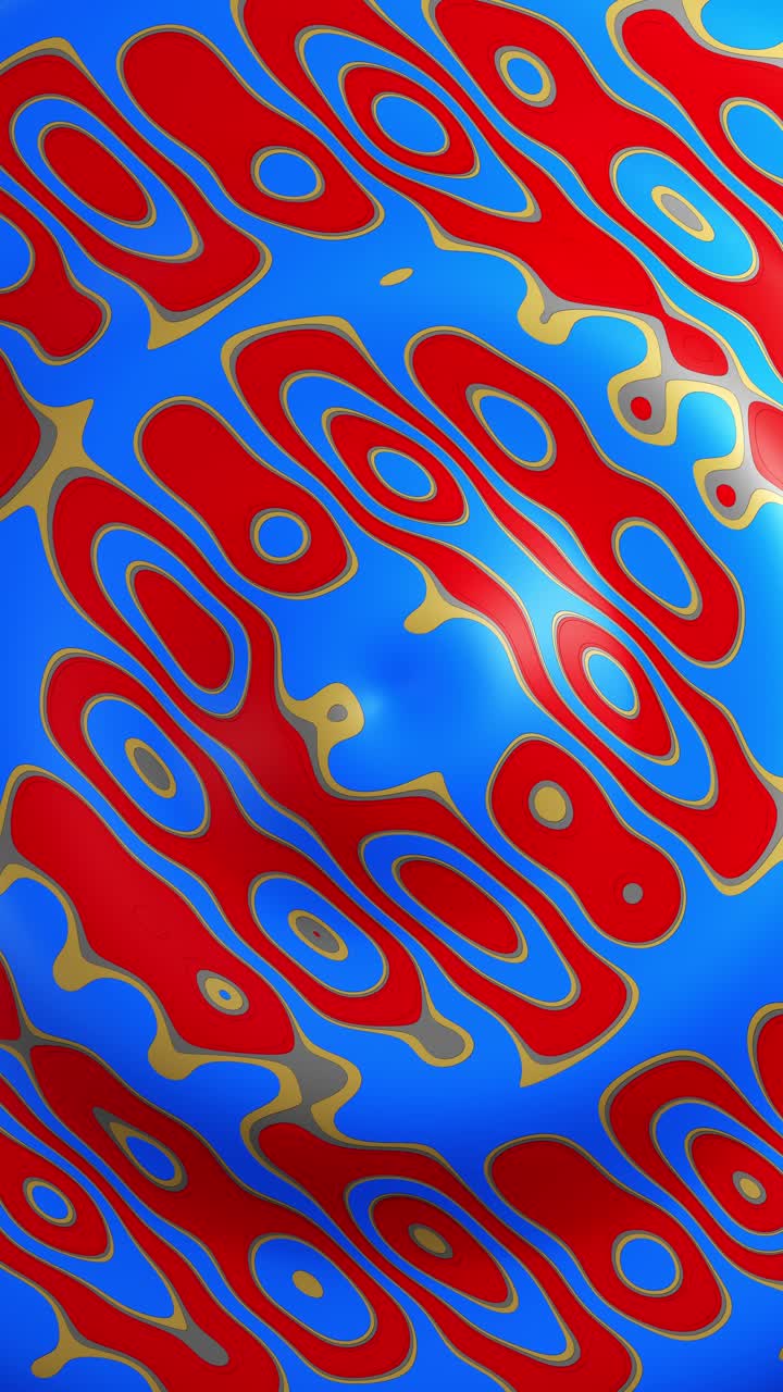 Red-blue wavy psychedelic background. Vertical looped video