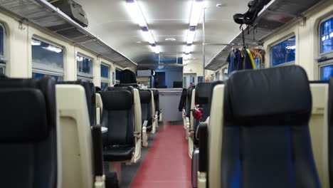 empty carriage of moving train