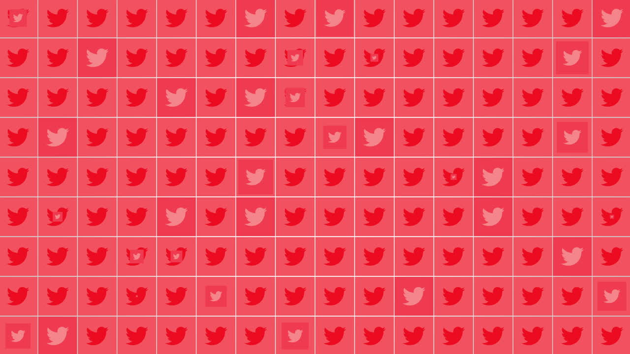 Social Twitter icons pattern on network background 1