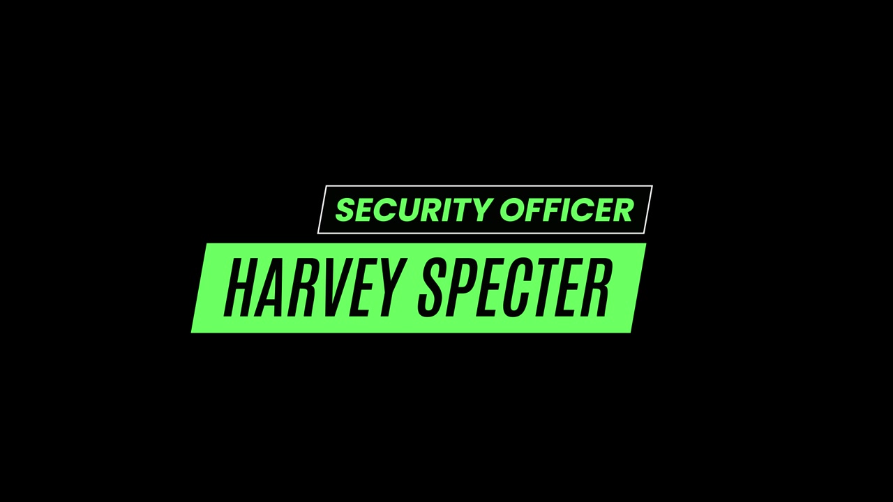 Güvenlik Görevlisi Harvey Specter için Grafik Başlık Kartı