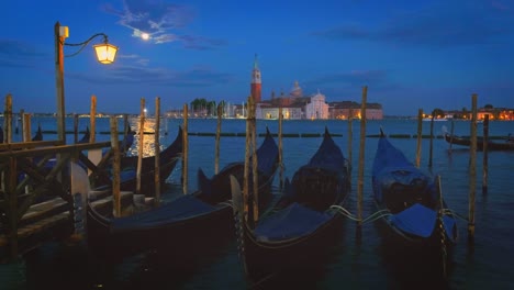 gondolas in lagoon of venice, italy