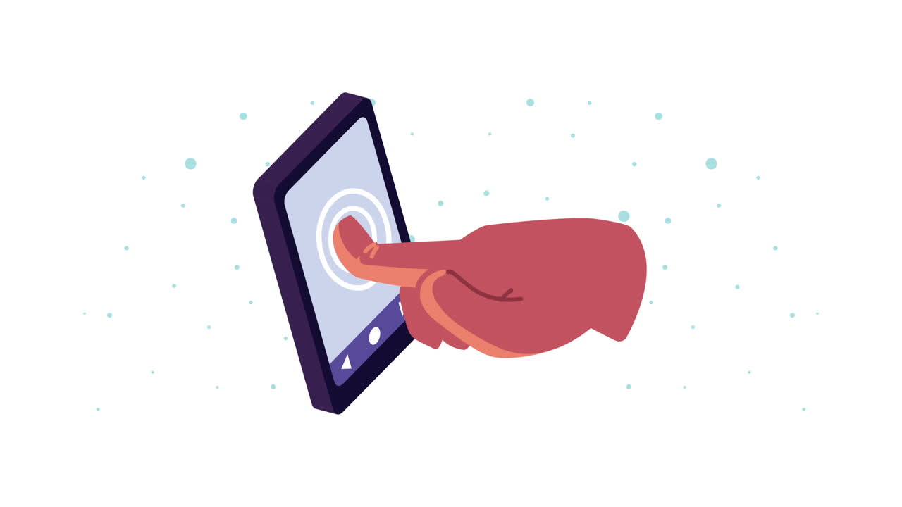 Mano che tocca lo schermo dello smartphone