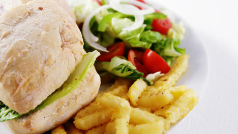 snacks and salad served in plate