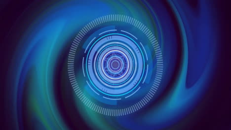 animación del escaneo del alcance y los rastros de luz sobre un fondo negro