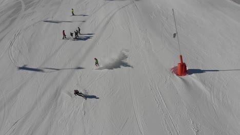 Arinsal-Ski-Resort,-Andorra---Fallow-Ski-Track,-Dolly-Out